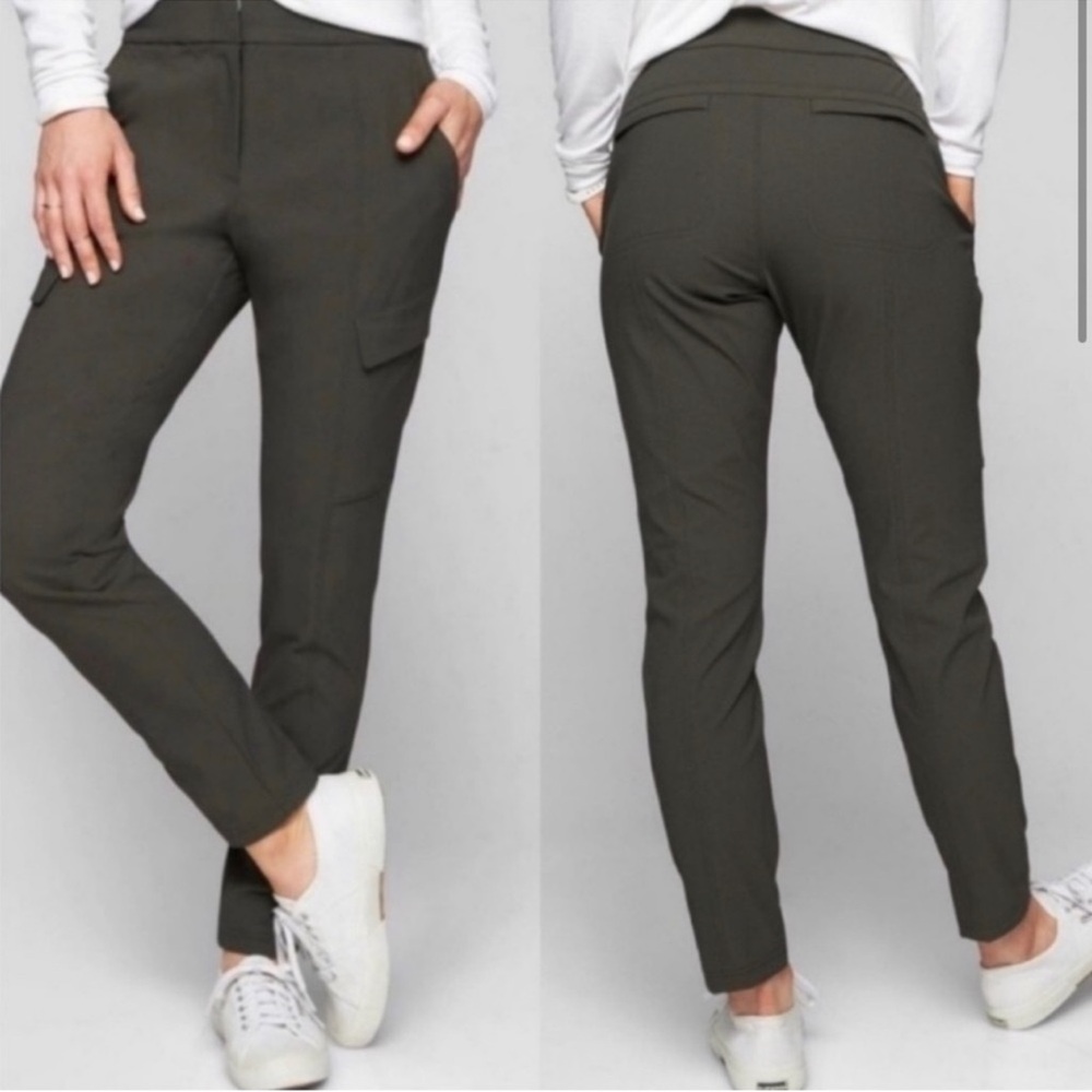 Athleta Wander Utility Size 10 Grey Olive Green Pants